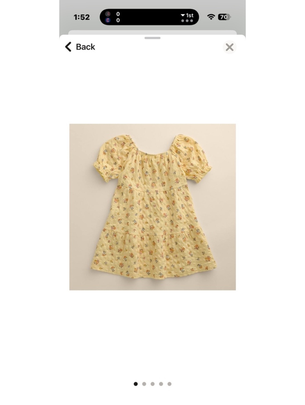 Lilie Co. Yellow Floral Puff Sleeve Dress for Girls Size 5T